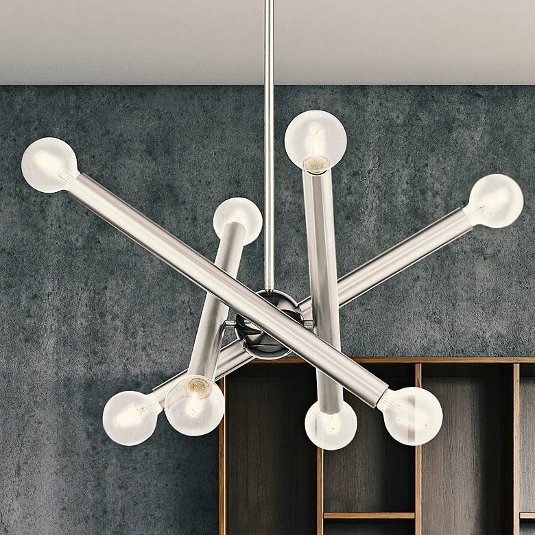Image 2 Stafford 8 Light Brushed Nickel Chandelier