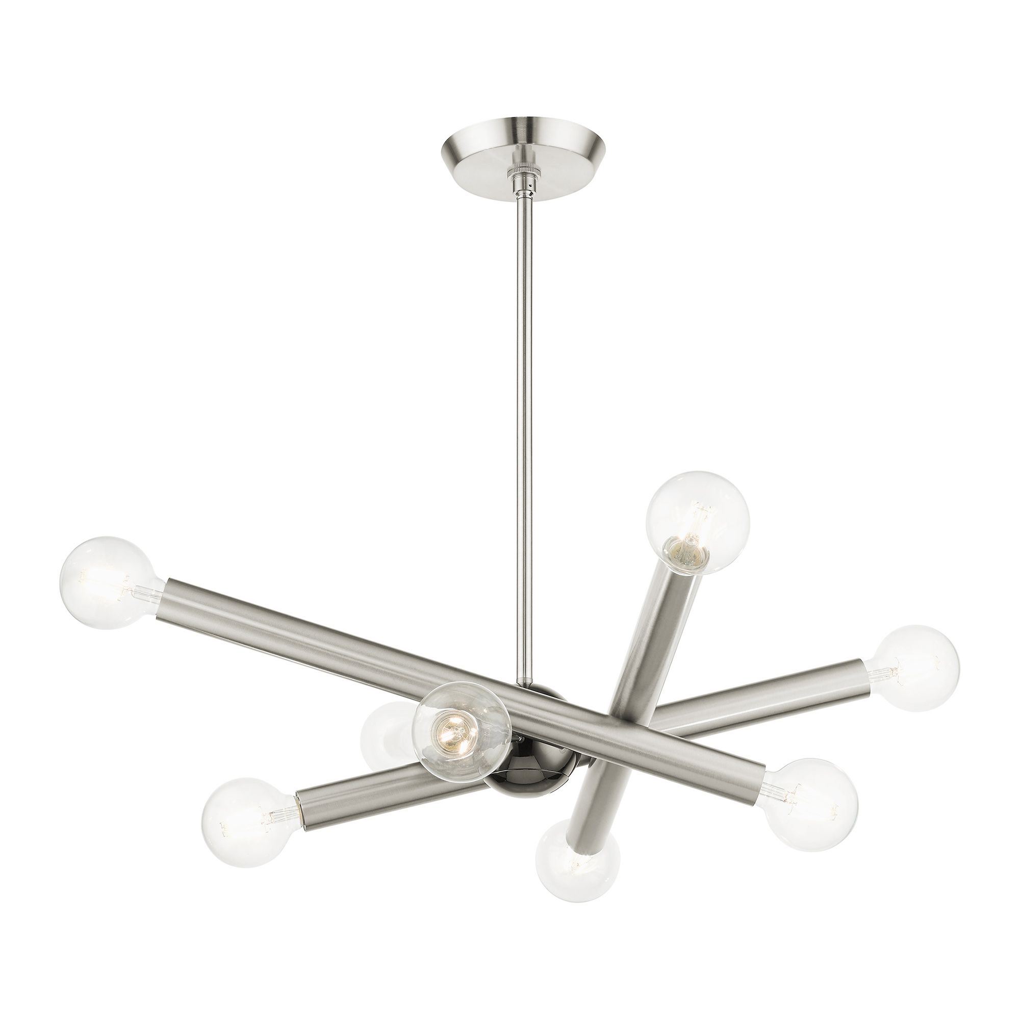 Stafford 8 Light Brushed Nickel Chandelier in scene
