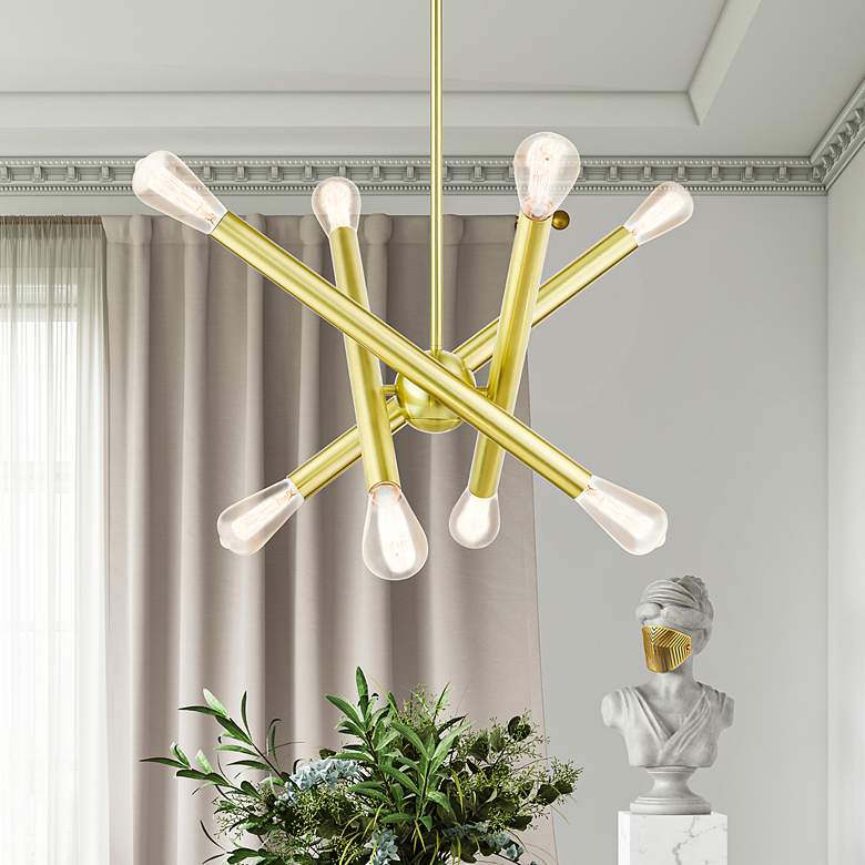 Image 1 Stafford 8 Light Satin Brass Chandelier