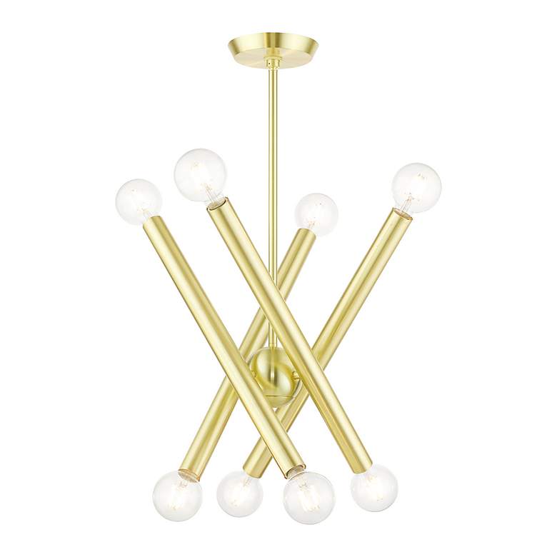 Image 6 Stafford 8 Light Satin Brass Chandelier more views