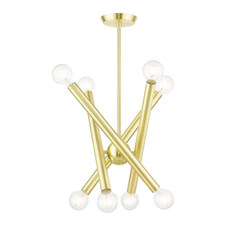 Image 7 Stafford 8 Light Satin Brass Chandelier more views