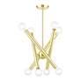 7_Stafford 8 Light Satin Brass Chandelier more views
