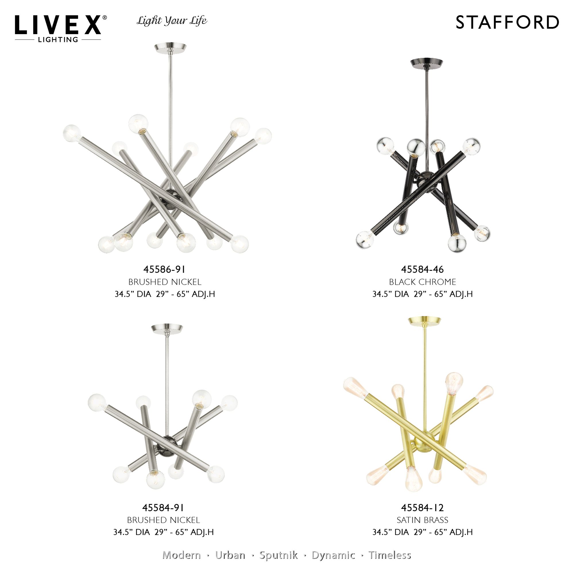 Stafford 8 Light Satin Brass Chandelier