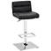 Stafford Black Faux Leather Adjustable Swivel Bar Stool