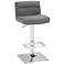 Stafford Gray Faux Leather Adjustable Swivel Bar Stool