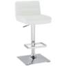 Stafford White Faux Leather Adjustable Swivel Bar Stool