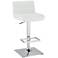 Stafford White Faux Leather Adjustable Swivel Bar Stool