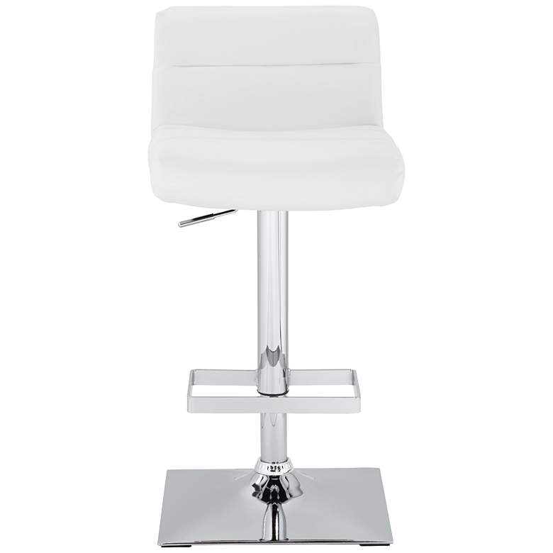 Stafford White Faux Leather Adjustable Swivel Bar Stool more views