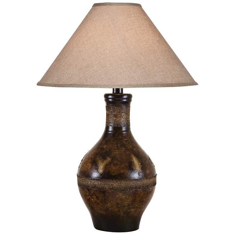 Image 1 Stag Dark Walnut Hydrocal Vase Table Lamp