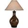 Stag Dark Walnut Hydrocal Vase Table Lamp