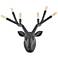 Stag Deer Head 20" High Black Finish Modern Rustic Plug-In Wall Sconce
