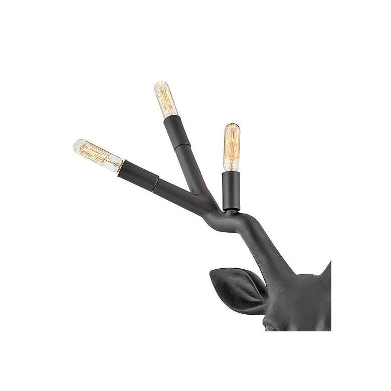 Image 2 Stag Deer Head 20" High Black Finish Modern Rustic Plug-In Wall Sconce more views