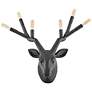 2_Stag Deer Head 20" High Black Finish Modern Rustic Plug-In Wall Sconce more views