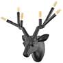 3_Stag Deer Head 20" High Black Finish Modern Rustic Plug-In Wall Sconce more views