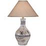 1_Stag Deer Head 30" High Gray Wash Hydrocal Vase Table Lamp