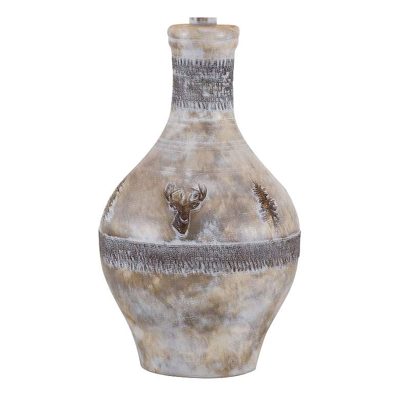 Image 3 Stag Deer Head 30" High Gray Wash Hydrocal Vase Table Lamp more views