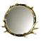 Stag Horn Faux Antler 26" x 24" Round Wall Mirror