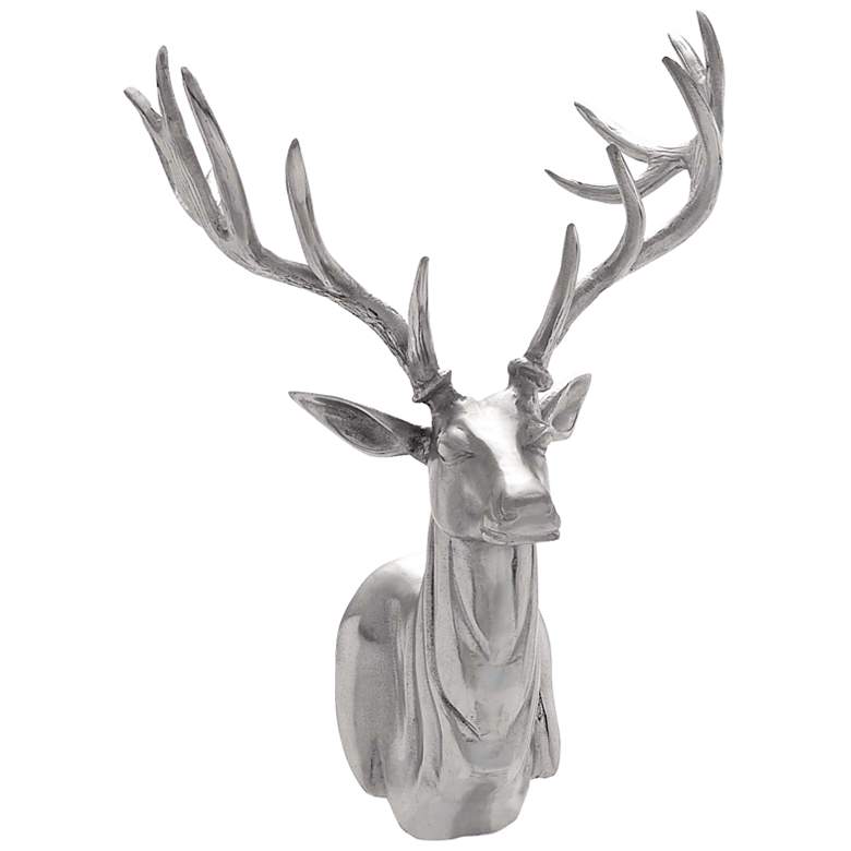 Image 1 Stag Party 23" High Deer Head Aluminum Wall Art