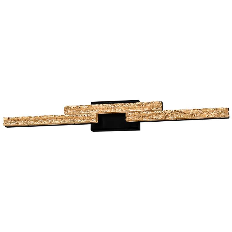 Image 1 Stagger 36" Wide Black 3-Light LED Bath Light