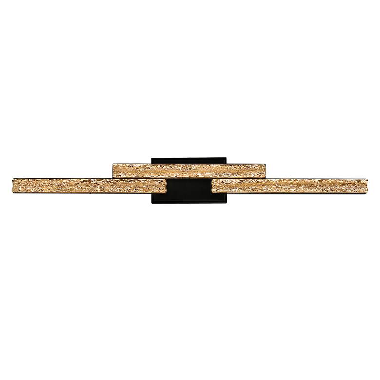 Image 2 Stagger 36" Wide Black 3-Light LED Bath Light more views