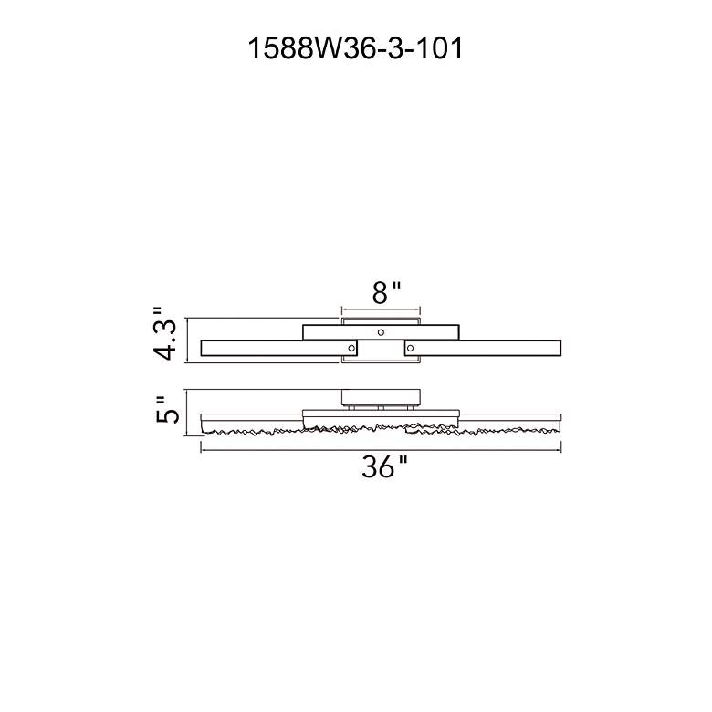 Image 7 Stagger 36" Wide Black 3-Light LED Bath Light more views