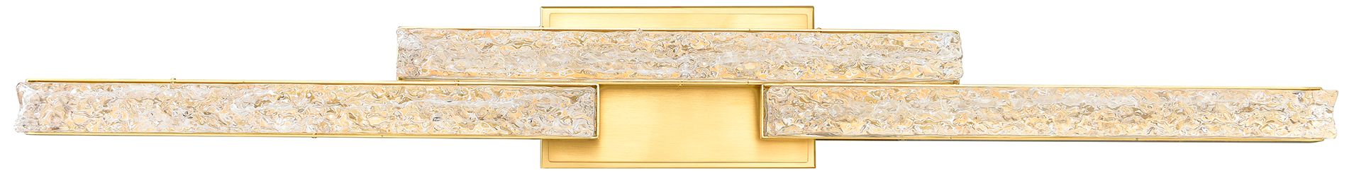 Stagger 36" Wide Brass LED Vanity Bath Light