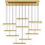 1_Stagger 48" Wide Brass 10-Light LED Linear Chandelier