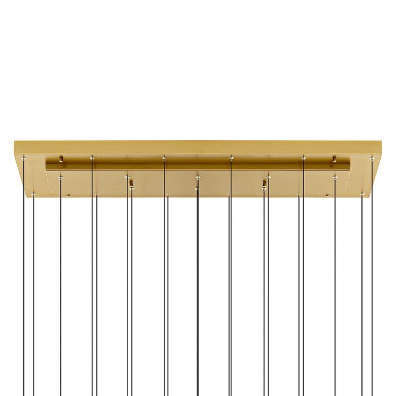 Image 5 Stagger 48" Wide Brass 10-Light LED Linear Chandelier more views
