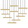 6_Stagger 48" Wide Brass 10-Light LED Linear Chandelier more views