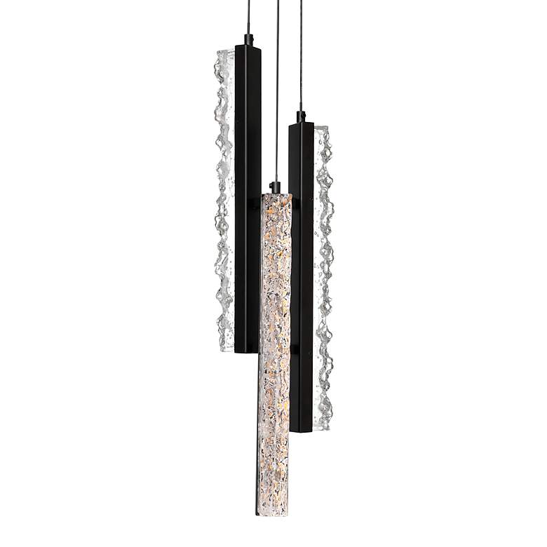 Image 4 Stagger 6" Wide Black LED Multi-Light Pendant more views