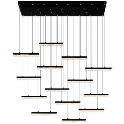 Stagger 60" Wide Black LED Multi-Light Pendant