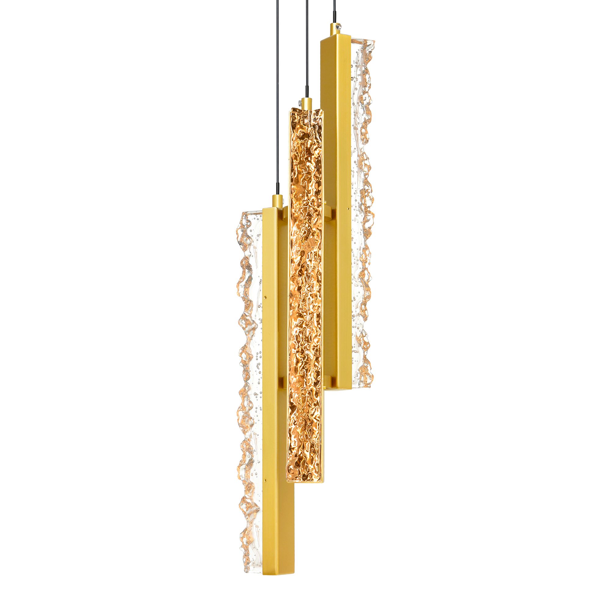 Image 4 Stagger 7" Wide Brass LED Mini Pendant more views