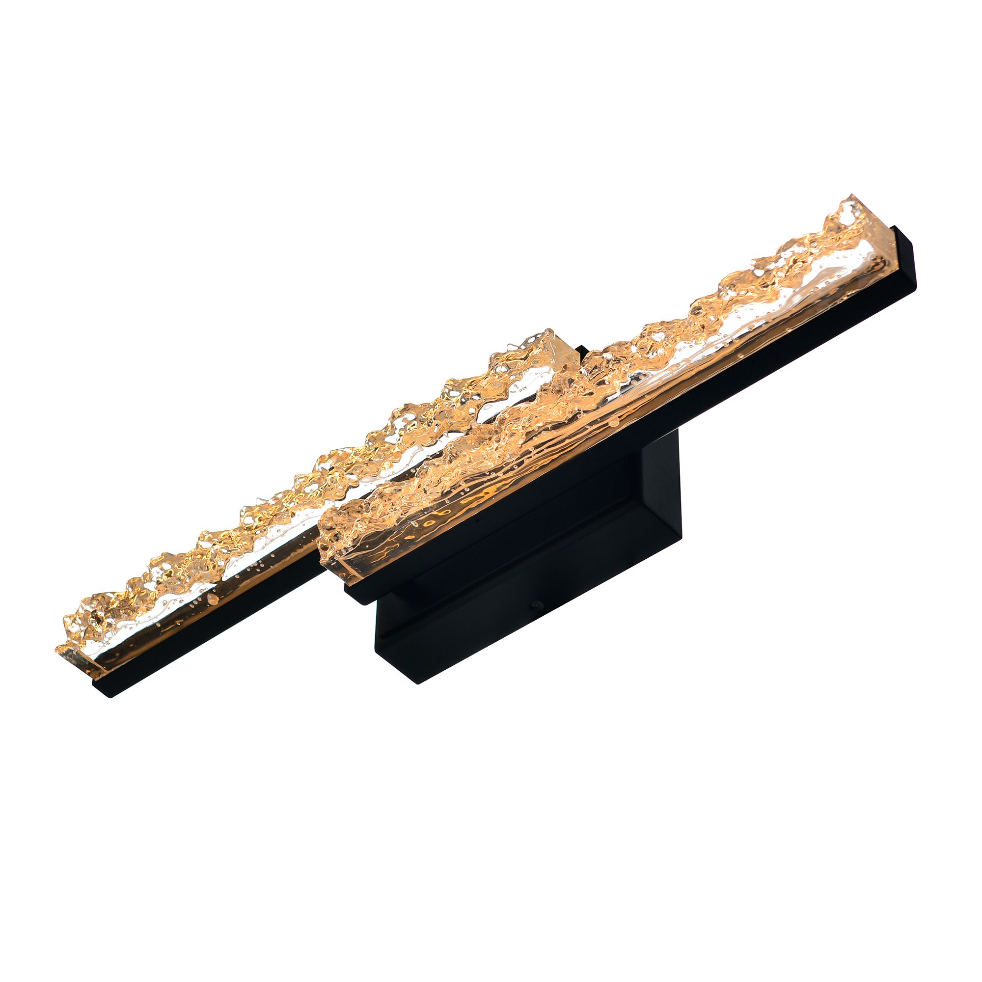 Image 3 Stagger Integrated LED 24in Black Vanity Light with Handcrafted Glass more views