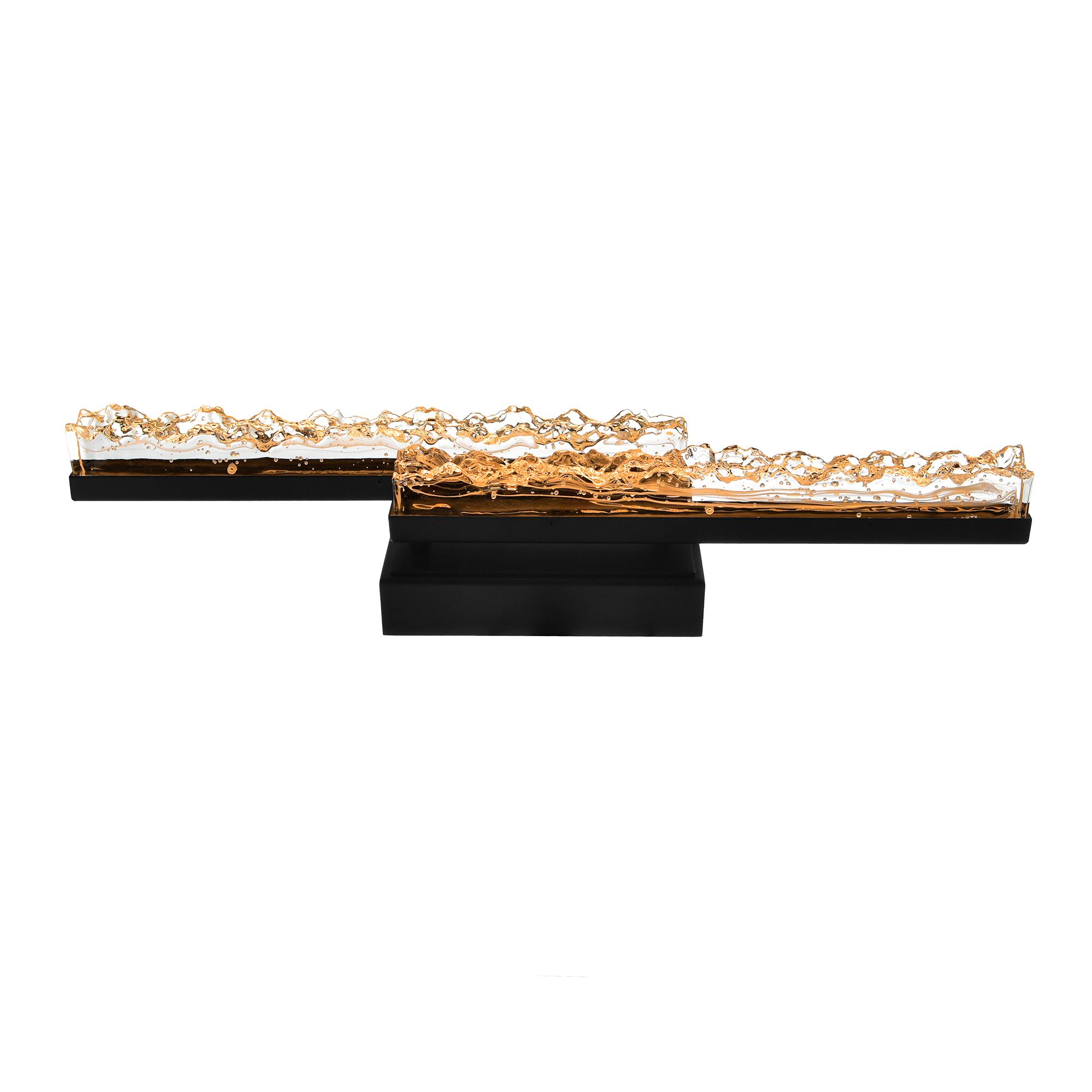 Image 5 Stagger Integrated LED 24in Black Vanity Light with Handcrafted Glass more views