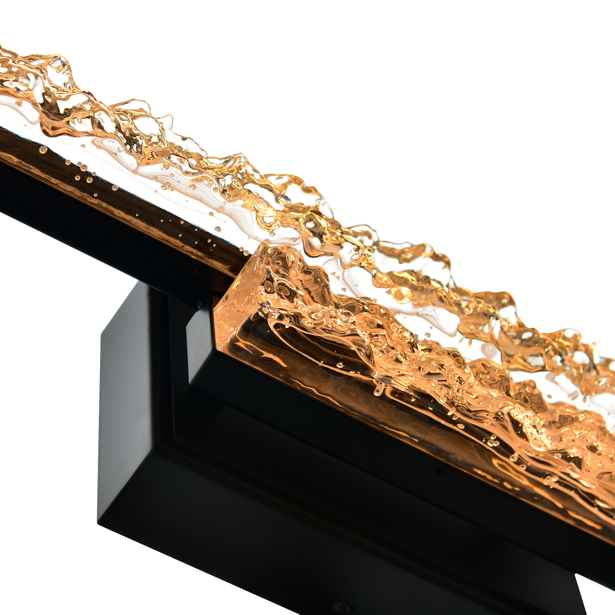 Image 7 Stagger Integrated LED 24in Black Vanity Light with Handcrafted Glass more views