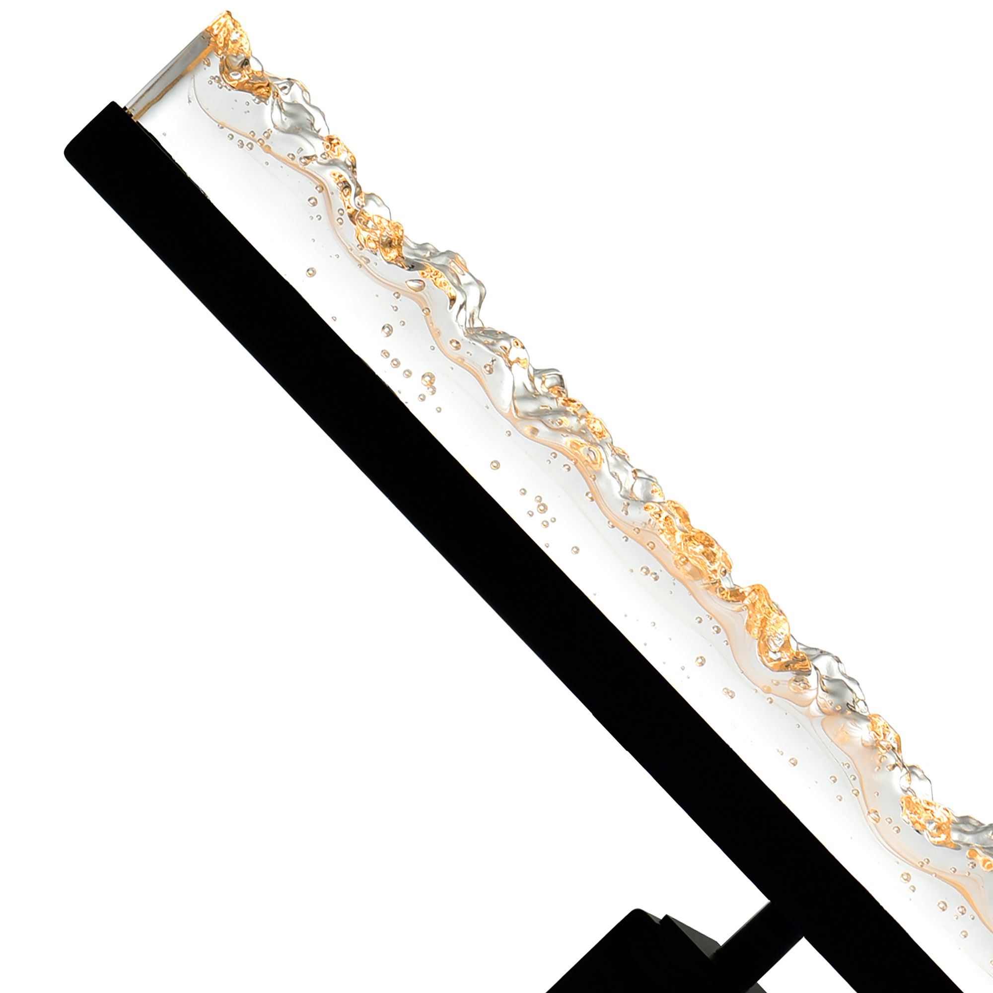 Image 5 Stagger Integrated LED 36in Black Vanity Light with Handcrafted Glass more views