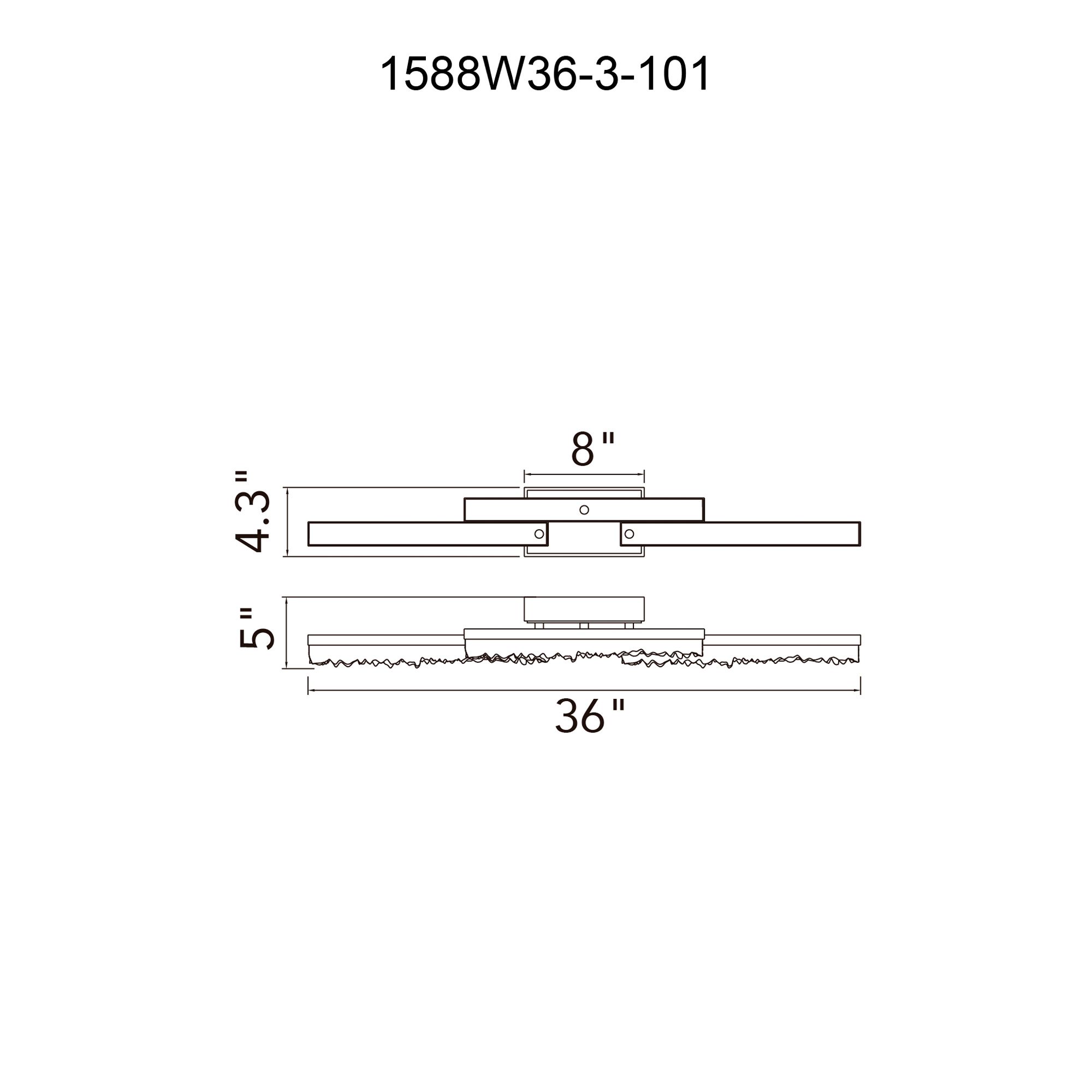 Image 7 Stagger Integrated LED 36in Black Vanity Light with Handcrafted Glass more views