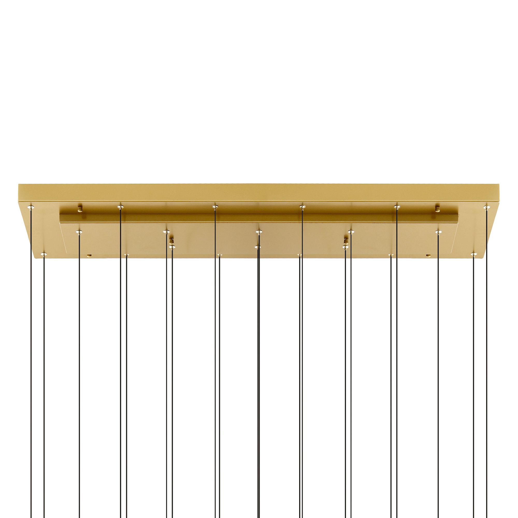 Image 5 Stagger Integrated LED 48in Brass Chandelier with Handcrafted Glass more views