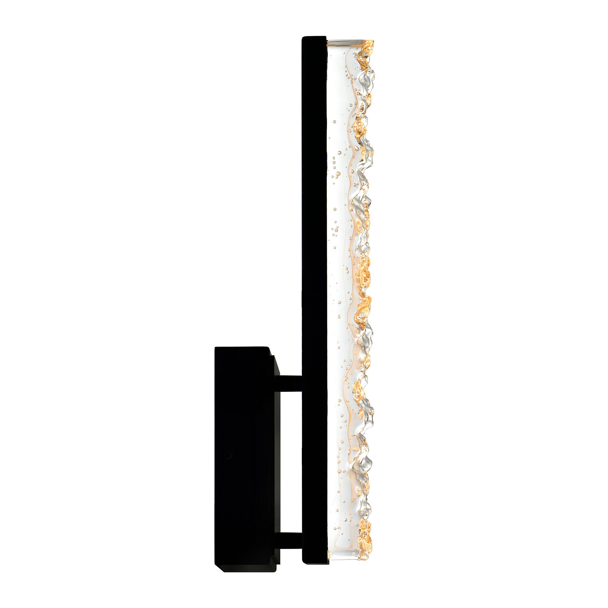 Image 2 Stagger Integrated LED 5in Black Wall Light with Handcrafted Glass more views