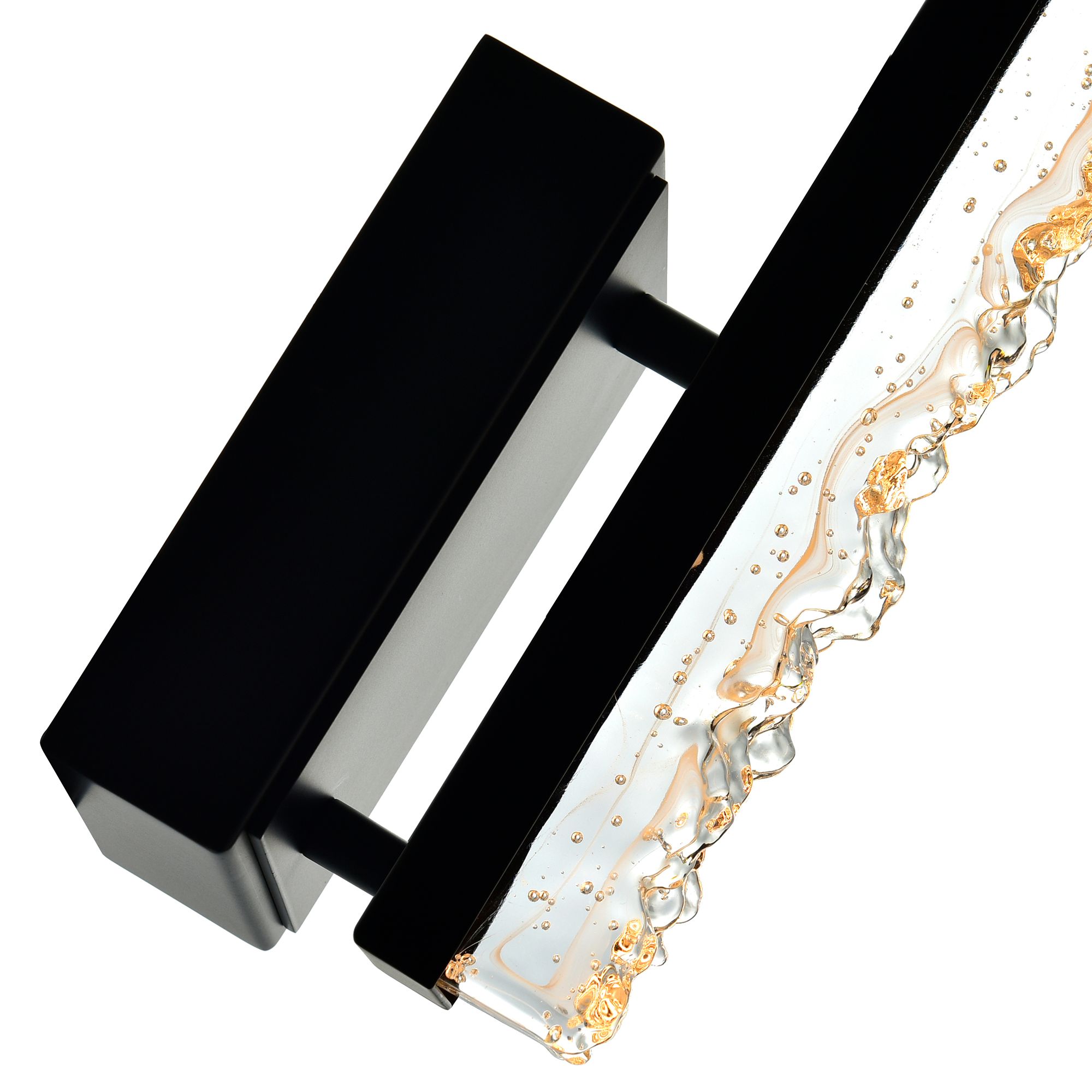 Image 4 Stagger Integrated LED 5in Black Wall Light with Handcrafted Glass more views