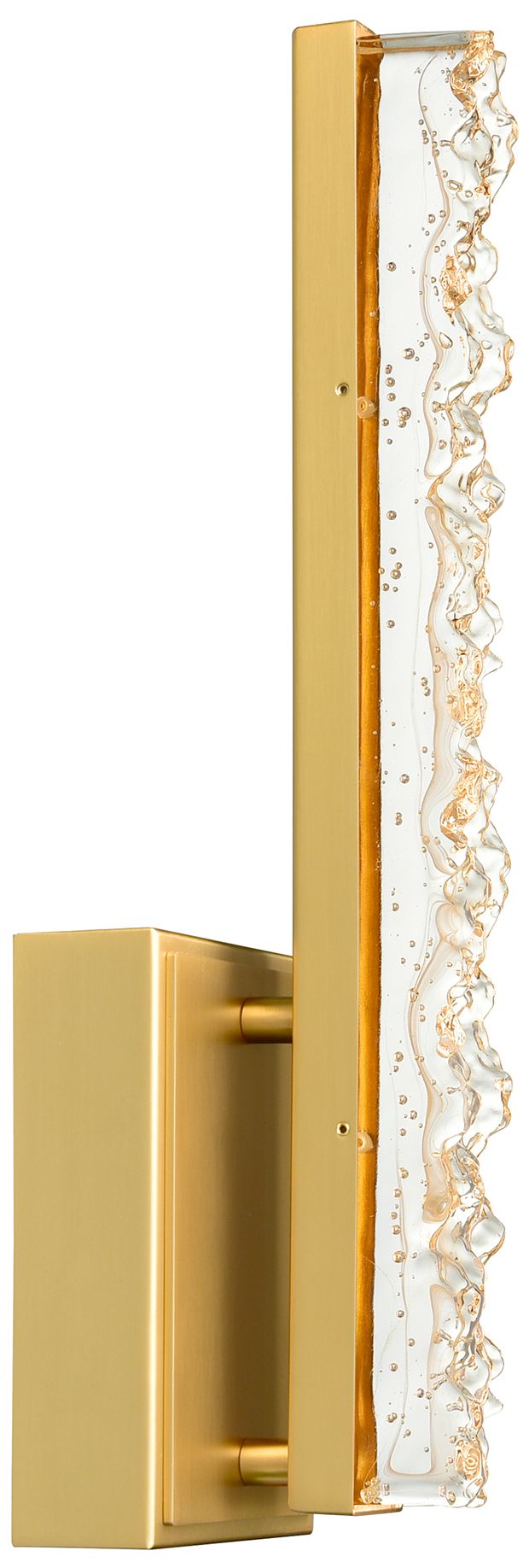Stagger Integrated LED 5in Brass Wall Light with Handcrafted Glass