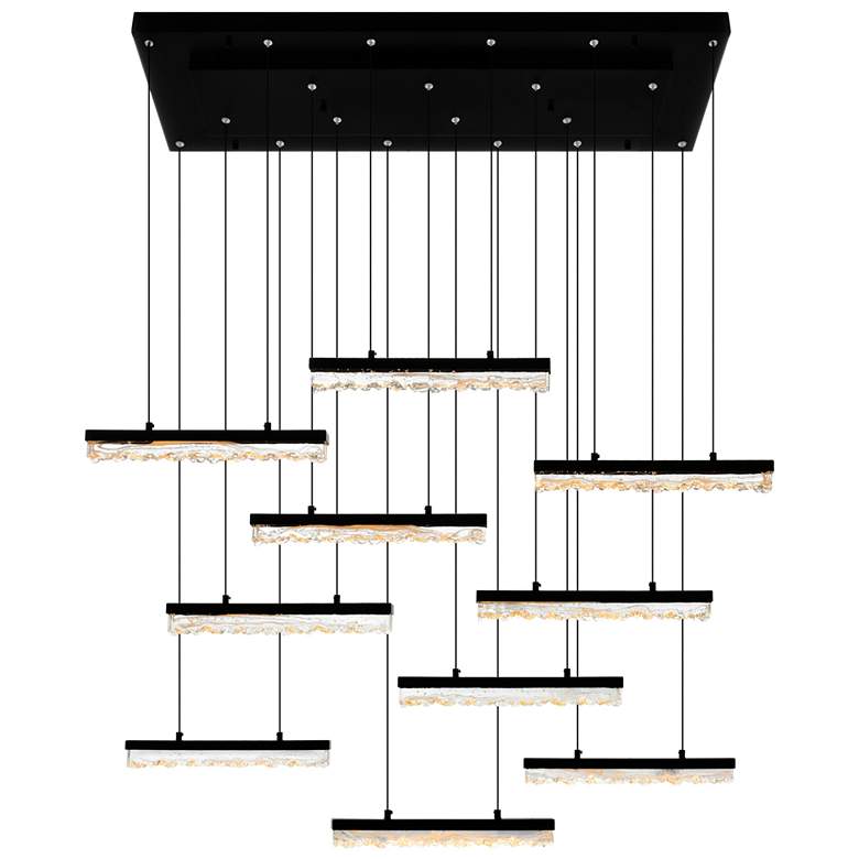 Image 1 Stagger Integrated LED Black Chandelier
