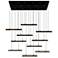 Stagger Integrated LED Black Chandelier