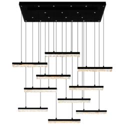 Stagger Integrated LED Black Chandelier
