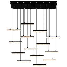 Image1 of Stagger Integrated LED Black Chandelier