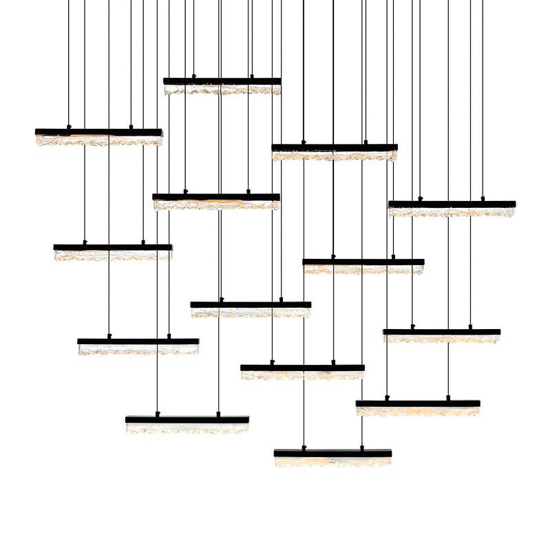 Image 2 Stagger Integrated LED Black Chandelier more views