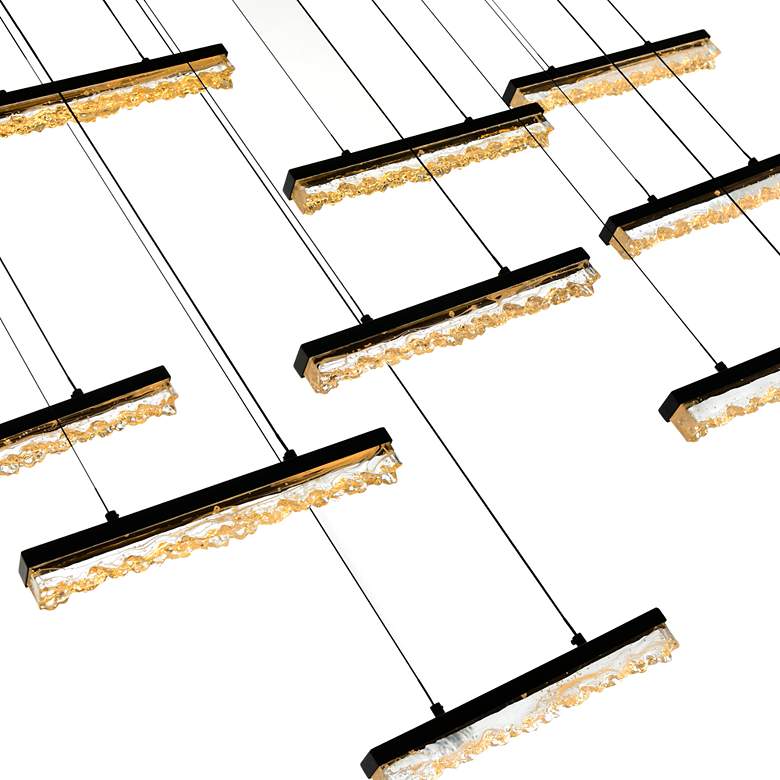 Image 5 Stagger Integrated LED Black Chandelier more views