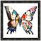 Stained Glass Butterfly 42" Square Framed Wall Art Print