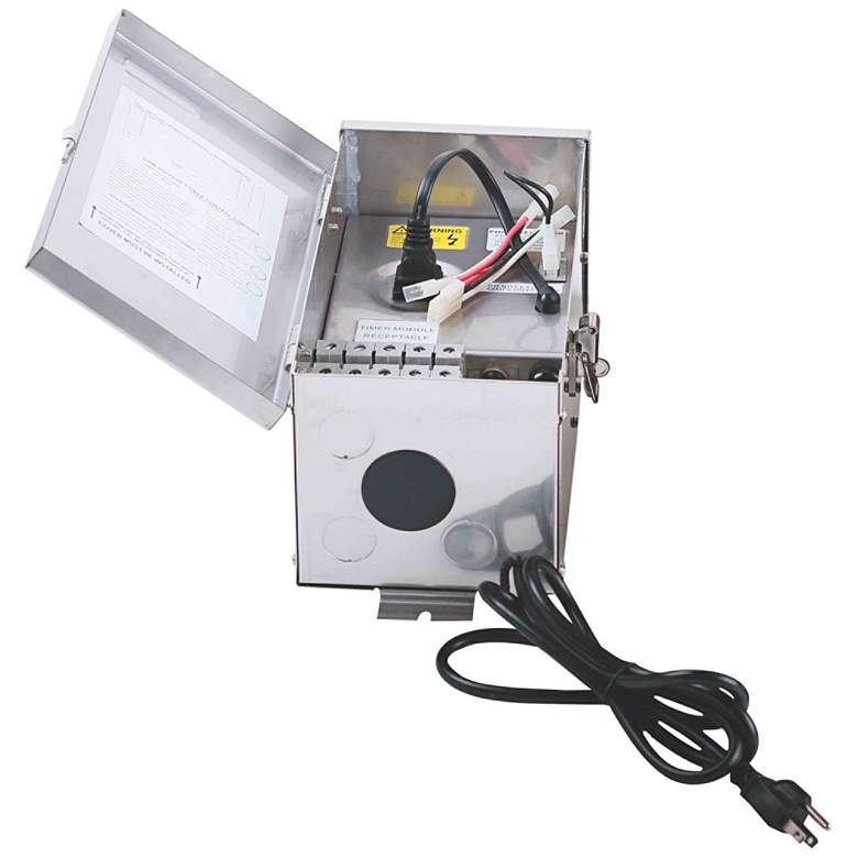 Image 1 Stainless Steel 150-Watt Outdoor Low Voltage Transformer