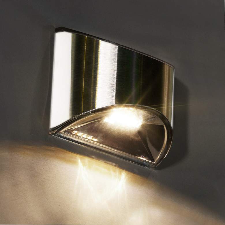 Image 1 Stainless Steel 3 1/4 inch High Solar LED Outdoor Deck Light